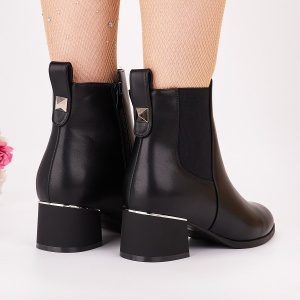 Botine Cu Toc Gros Dama Negre Birusa - Img 4