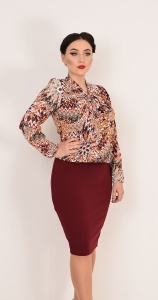 Compleu bluza Amelia si fusta visinie - Img 2