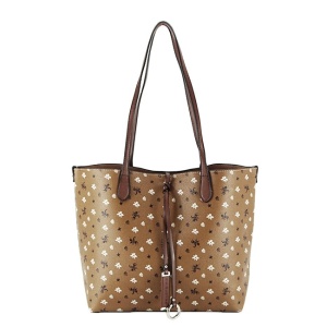 Geanta mare David Jones cu borseta detasabila, 6534A-2 12, 26x38x11 cm, Maro