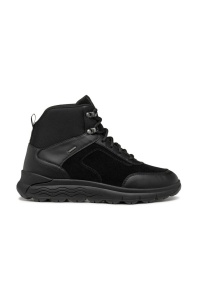 Geox botine D SPHERICA 4X4 B ABX femei, culoarea negru, cu toc plat, D4626B 08522 C9999