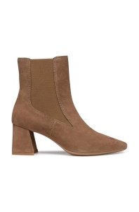 Geox cizme din piele intoarsa D GISELDA femei, culoarea maro, cu toc drept, D36VCC 00021 C6372