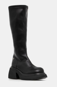 GOE cizme femei, culoarea negru, cu toc drept, izolare usoara, OO2N4404 BLACK