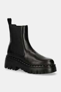 Karl Lagerfeld ghete chelsea de piele KOMBAT femei, culoarea negru, cu platforma, KL45344