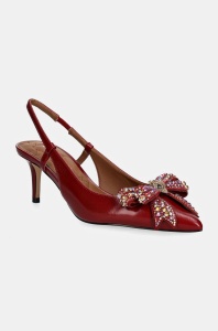 Kurt Geiger London stilettos de piele Belgravia Bow Sling culoarea rosu, 621750309
