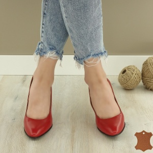 Pantofi Dama Rosii Piele Naturala Madera - Img 3