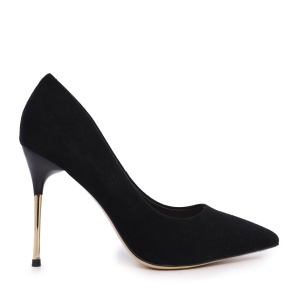 Pantofi stiletto femei Enzo Bertini negri din piele întoarsă cu toc 3868dp271vn - Img 1