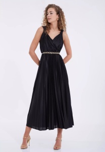 Rochie eleganta neagra midi fara maneci Alice - Img 3