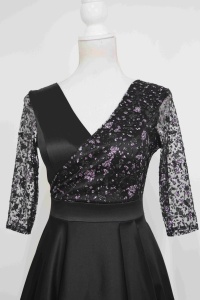 Rochie lunga din tafta cu tulle cu gliter Noelia - Img 3