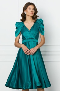 Rochie MBG verde clos din satin