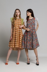 SONNET dress with gray floral print - Img 1