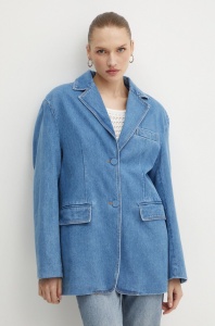 Bardot jacheta denim ABI un singur rand de nasturi, neted, 91401JB