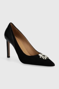BOSS tocuri din piele intoarsa Janet culoarea negru, 50523385