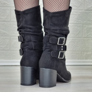 Botine Cu Toc Gros Dama Negre Cu Toc Akirra - Img 5