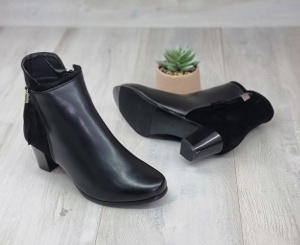 Botine Cu Toc Gros Dama Negre Cu Toc Halima - Img 4