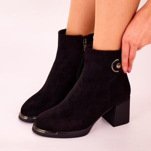 Botine Dama Negre Cu Toc Gros Capa - Img 4