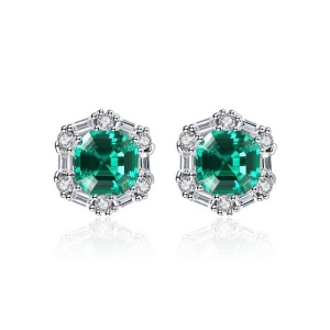 Cercei verzi din argint Lady Emerald