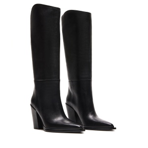 Cizme femei Steve Madden Bronty negre din piele cu toc 1468DCBRONTYN - Img 2