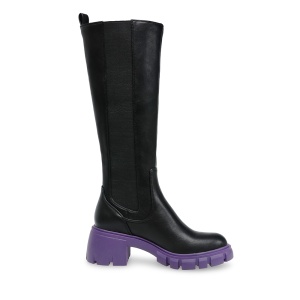 Cizme Steve Madden Abrupt negre din piele sintetică cu elastic 1464DC12154N - Img 1