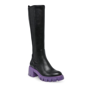 Cizme Steve Madden Abrupt negre din piele sintetică cu elastic 1464DC12154N - Img 2
