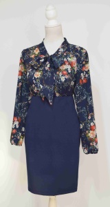 Compleu bluza si fusta Denisa bleumarin