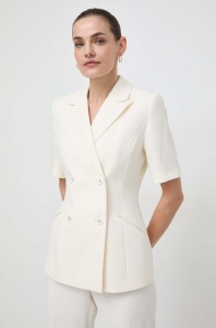 Custommade sacou culoarea bej, cu doua randuri de nasturi, neted