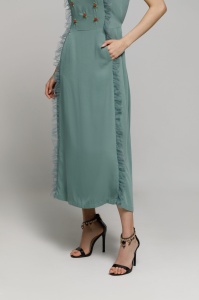 EDINA varnish dress with embroidery and tulle ruffle - Img 4