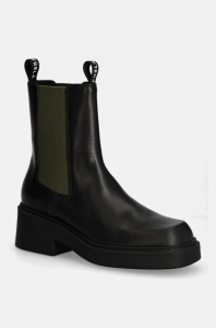 Furla ghete de piele College Chelsea Boot femei, culoarea negru, cu toc plat, YI49FCG BX1327 3526S