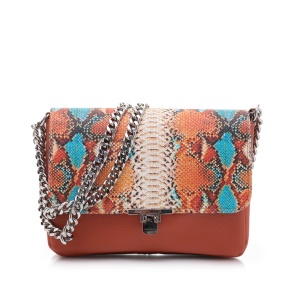 Geantă damă din piele naturală, Leofex - 4018 Multicolor Box