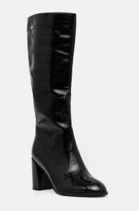GOE ghete de piele femei, culoarea negru, cu toc drept, izolare usoara, OO2N4408 BLACK