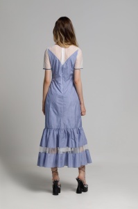 IVY dress with blue checkered ruffles - Img 6