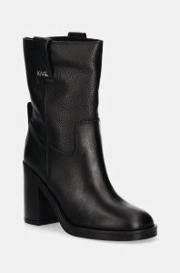 Karl Lagerfeld cizme de piele BROOKLYN femei, culoarea negru, cu toc drept, KL41874
