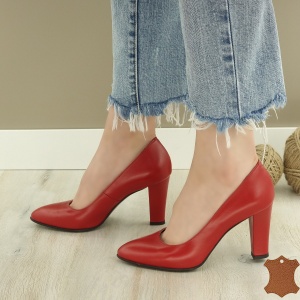 Pantofi Dama Rosii Piele Naturala Madera - Img 4