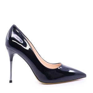 Pantofi stiletto femei Enzo Bertini negri din piele lăcuită cu toc înalt 3868DP271LN - Img 1