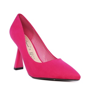Pantofi stiletto femei Solo Donna fuchsia cu toc asimetric 1167DP2610VFU - Img 2