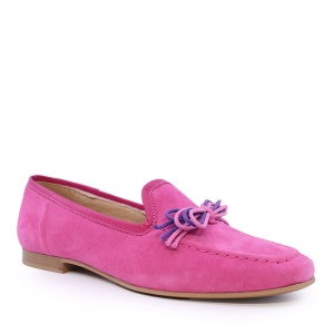 Pantofi tip loafer femei Benvenuti fuchsia din piele întoarsă 807DP2787VFU - Img 2
