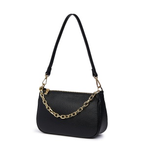 Poseta din piele naturala Romina neagra