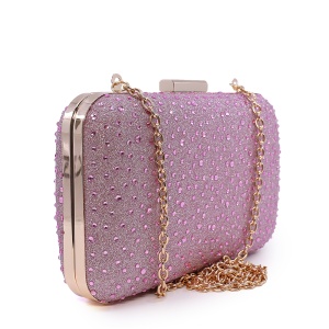 Poșetă tip clutch femei Benvenuti roz cu ștrasuri 290PLS71191RO - Img 2