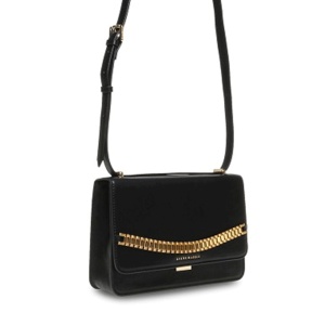 Poșetă tip satchel femei Steve Madden Timely neagră cu accesoriu metalic 1667POSSBTIMELYN - Img 2