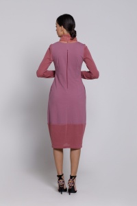 RAELYN midi dress in raspberry knit and plush - Img 6