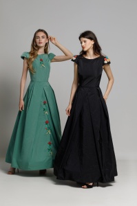 Rochie CHLOE neagra cu broderie - Img 6