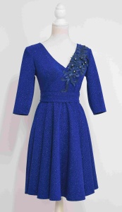 Rochie clos din lurex albastra Royal blue - Img 2