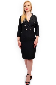 Rochie Eleganta Fayre Cu Nasturi Neagra - Img 4