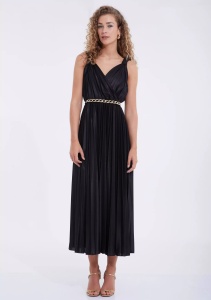 Rochie eleganta neagra midi fara maneci Alice - Img 4