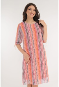 Rochie lejera din voal cu imprimeu abstract orange