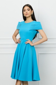Rochie MBG bleu cu umeri goi