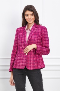 Sacou Lorena fucsia cu carouri