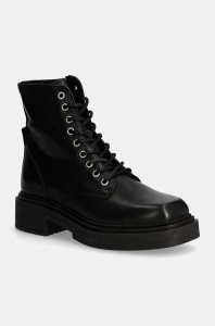 Steve Madden bocanci de piele Chiney femei, culoarea negru, cu platforma, izolare usoara, SM11003204
