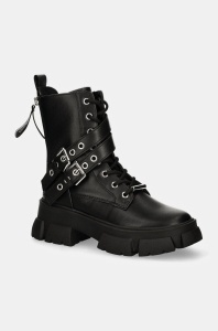 Steve Madden botine Traction femei, culoarea negru, cu toc plat, SM19000044
