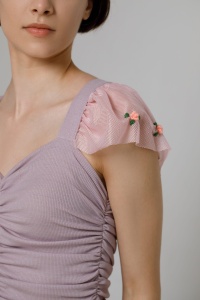 VALY pink asymmetric casual dress with ruffles - Img 1