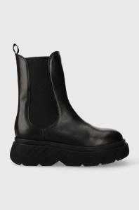Weekend Max Mara ghete chelsea de piele Calamai femei, culoarea negru, cu platforma, 2357960132600